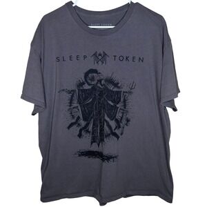 Sleep Token Band Graphic T-Shirt Mens XL Charcoal Grey Occult Print Cotton Tee